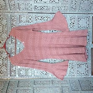 Mauve Flare Bell Sleeve Dress